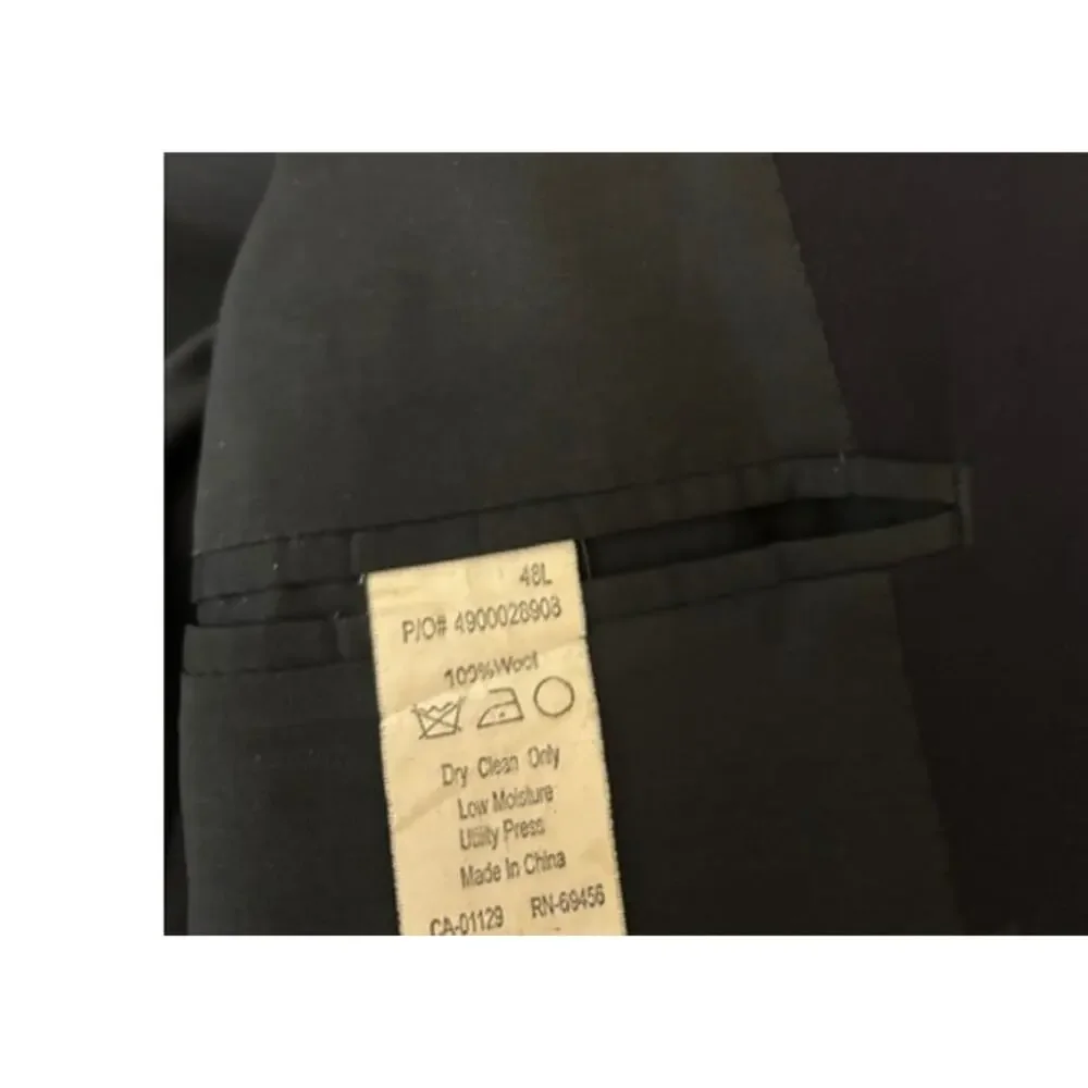 Ralph Lauren Blazer Sport Coat 100% Wool Gold Buttons Navy Blue 48L 48 Long